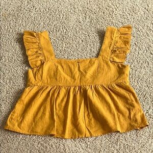 Yellow Ruffle Sleeve Top small - Shein